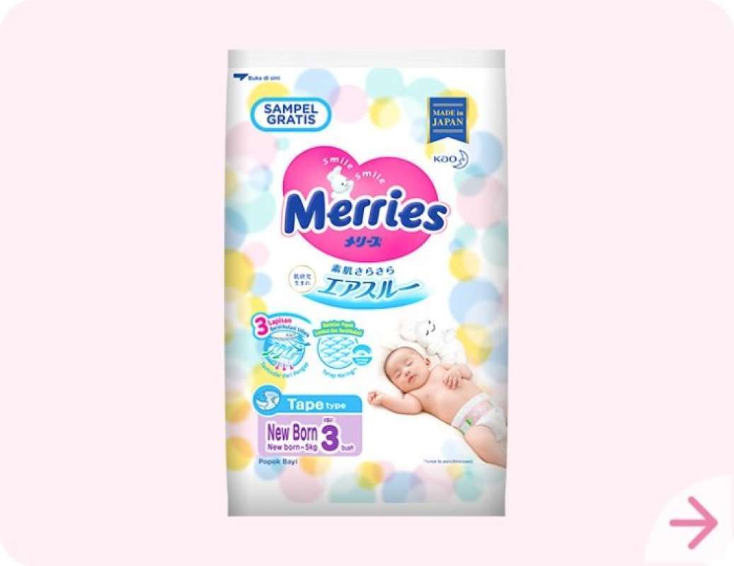 Jual Merries Popok Perekat tape Untuk Bayi Baru Lahir merries