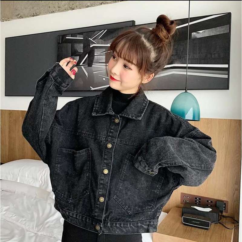 Jaket sale denim crop