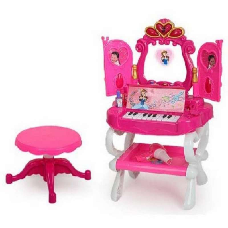 Jual dresser 2 in 1 mainan anak meja rias magic piano beauty
