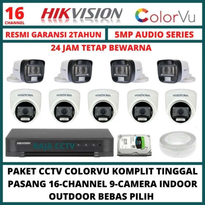 Promo Paket Cctv Hikvision 5Mp Colorvu Colorful 16 Channel 9