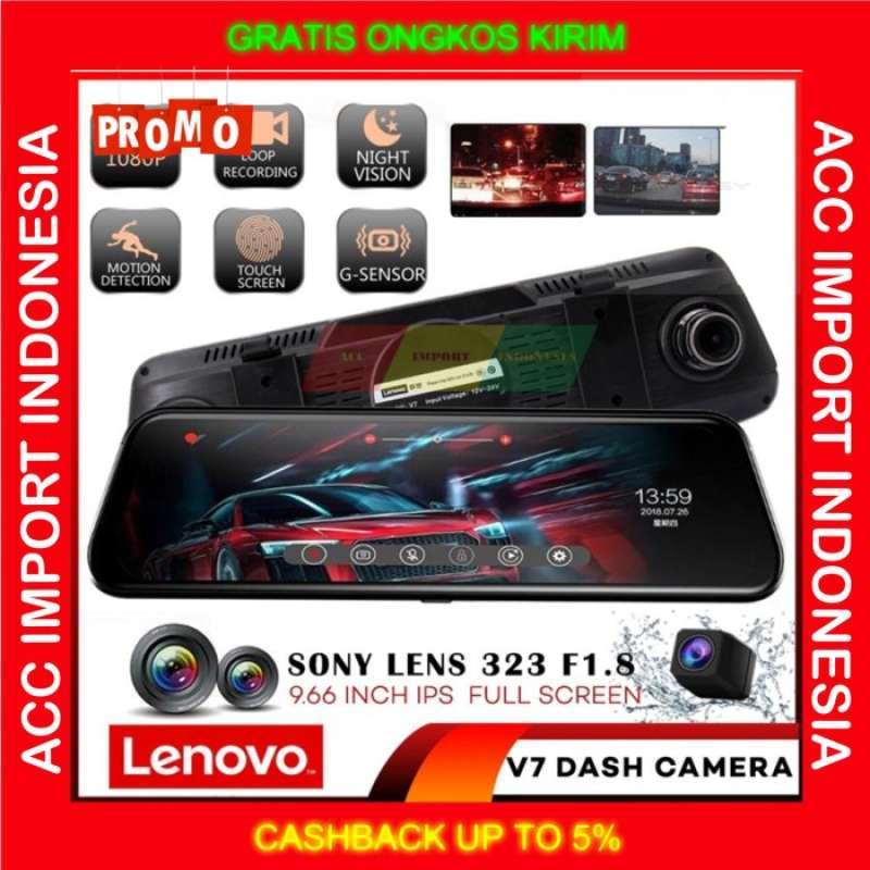 Promo Lenovo Kamera Mobil Depan Belakang Spion Touch Screen Dash