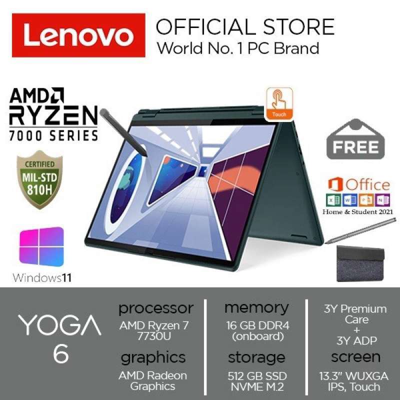 Promo Lenovo Yoga 6 Ryzen 7 7730U 16GB 512GB SSD Win11+OHS Diskon