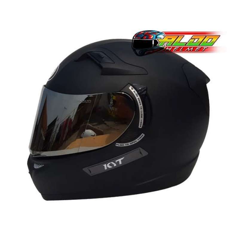Promo Helm Kyt K2 Rider Solid Black Doff Flat Visor Iradium