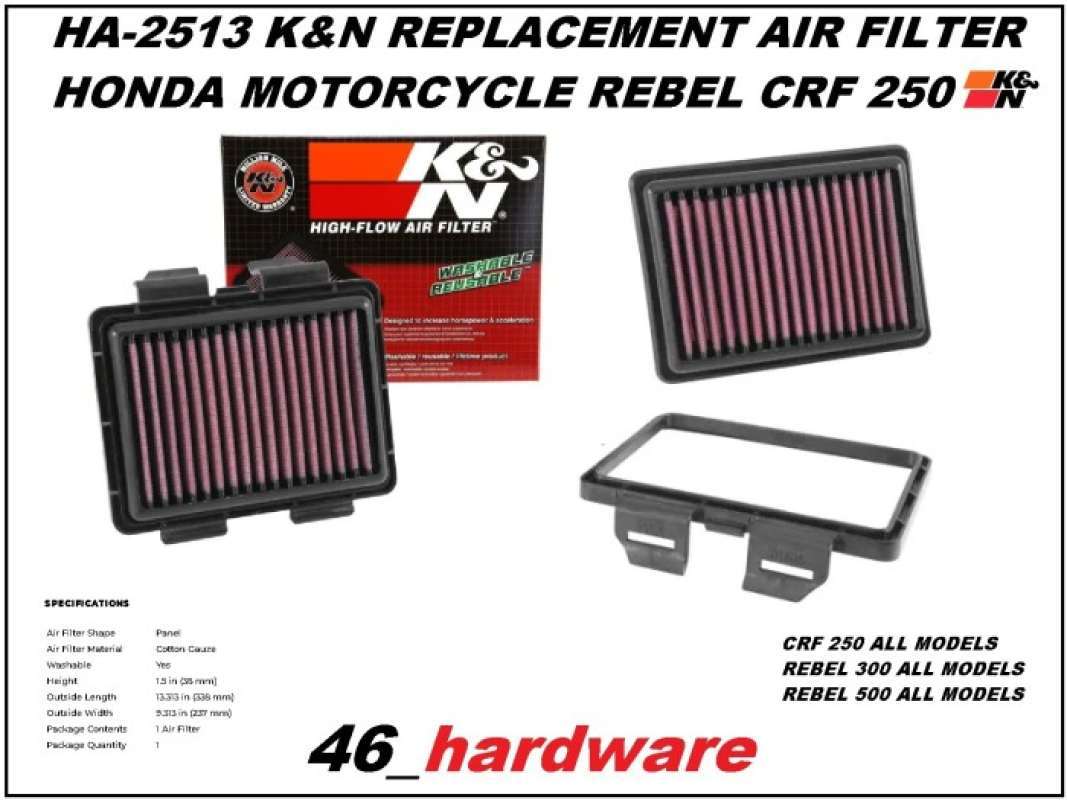 Honda rebel 500 air filter hotsell