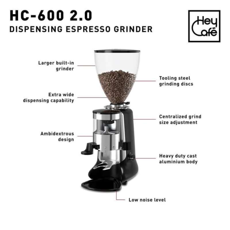 HEY CAFE' HC 600 AD DOSER ESPRESSO GRINDER