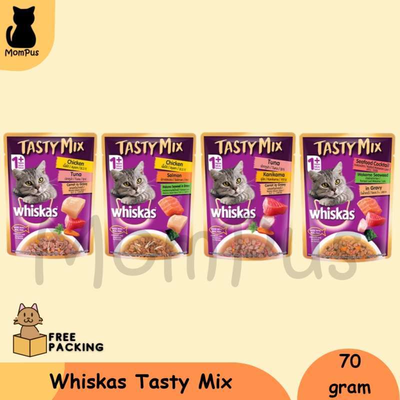 Whiskas Tasty Mix Pouch Sachet 70gram Adult 1+ Makanan KUCING