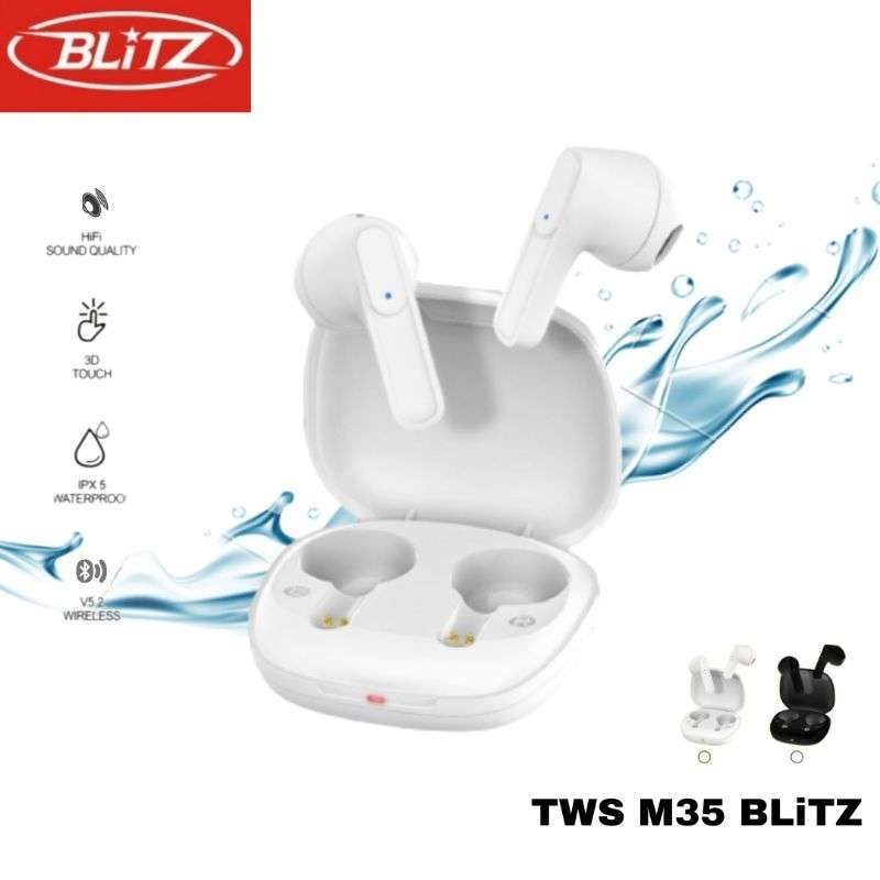 BLiTZ Earphone Headset TWS Extra Bass Bluetooth IPX5 Waterproof