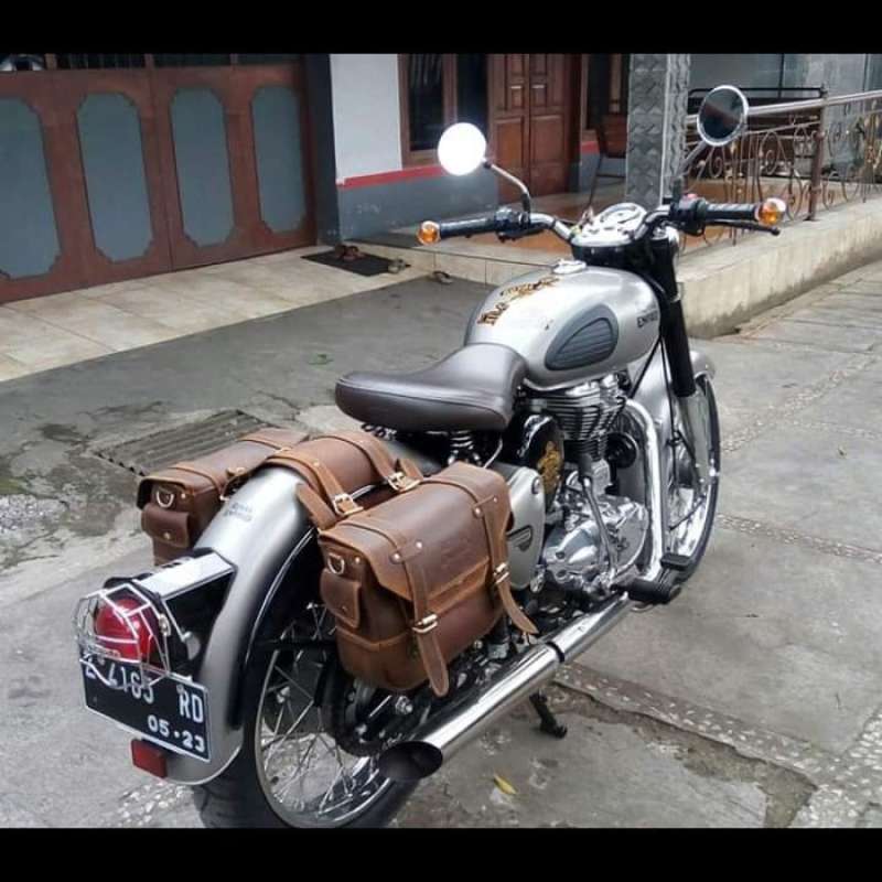 Jual side bag tas motor kulit royal enfield di Seller Dorami Shop