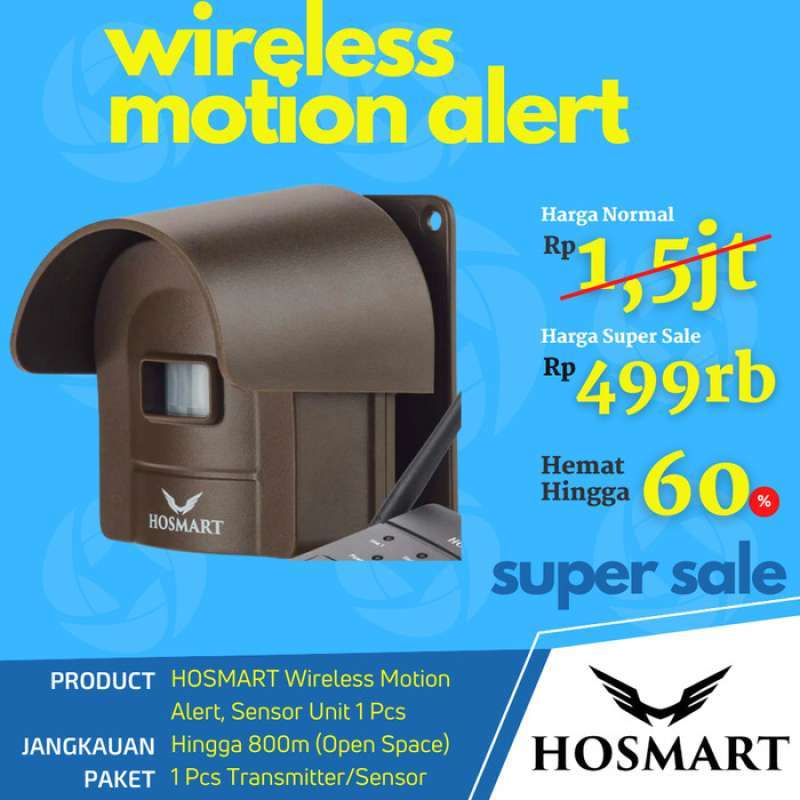 Promo Promo Terbatas Hosmart Wireless Motion Detector Alert