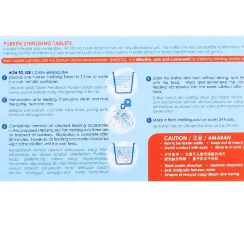 Pureen sterilizing tablets clearance