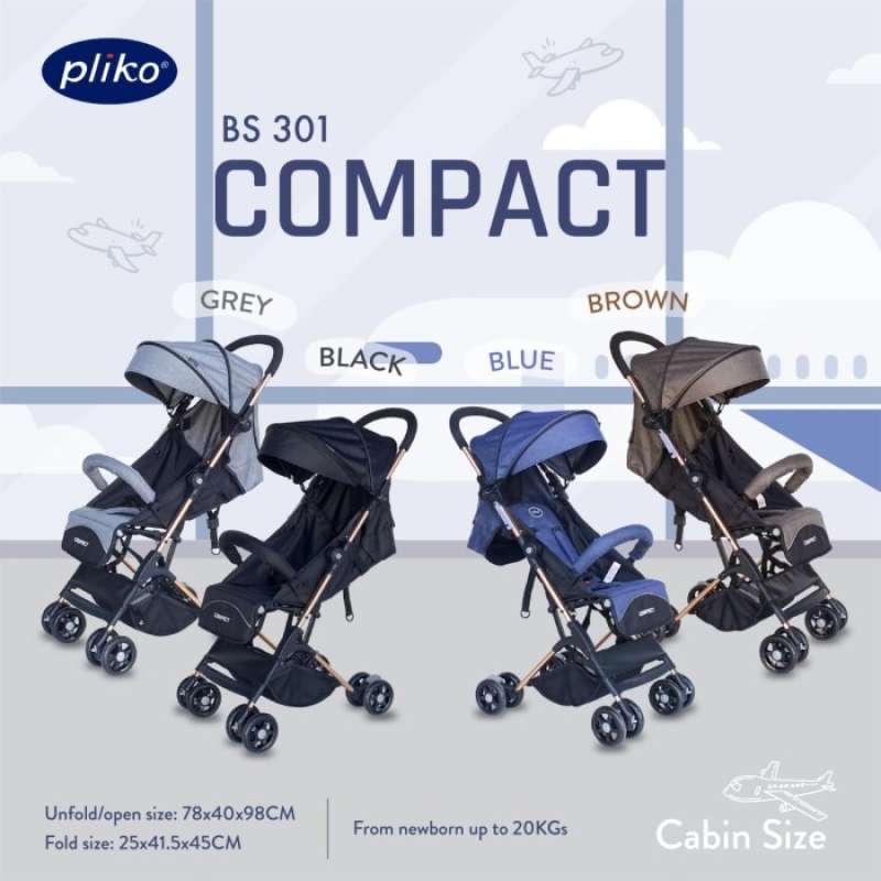 Promo Stroller Pliko Compact 301 Cabin size Diskon 33 di Seller