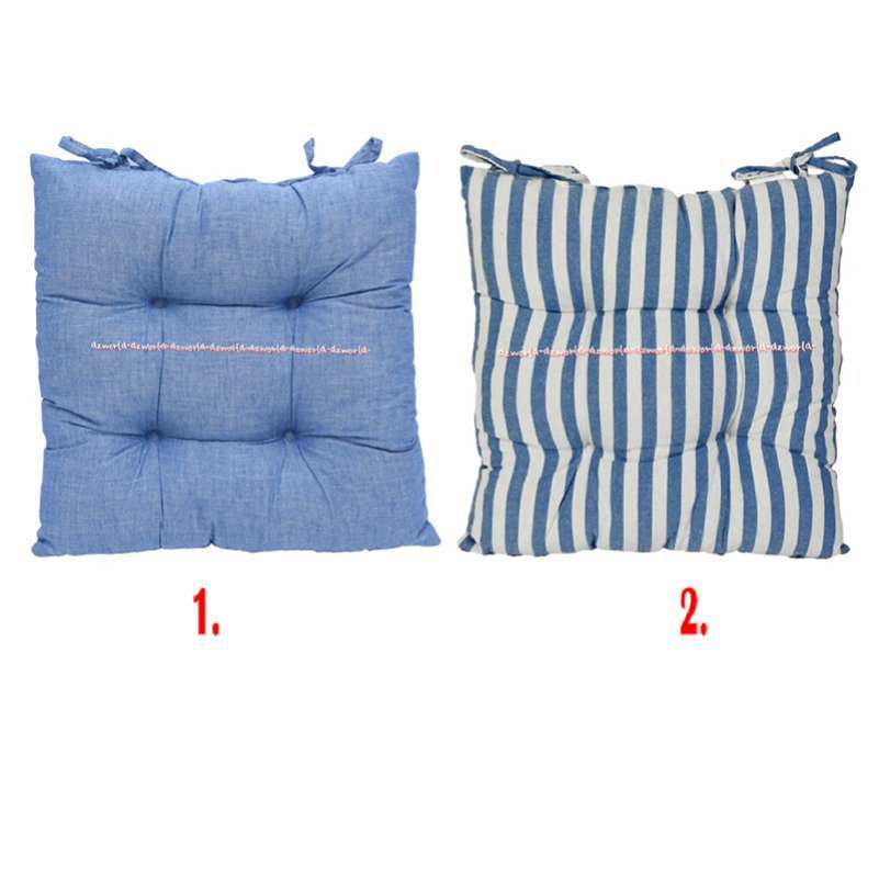 Arthome Seat Cushion Pillow Blue Bantal Alas Duduk Kursi Warna Biru 40x40  Cm Strip Motif Salur