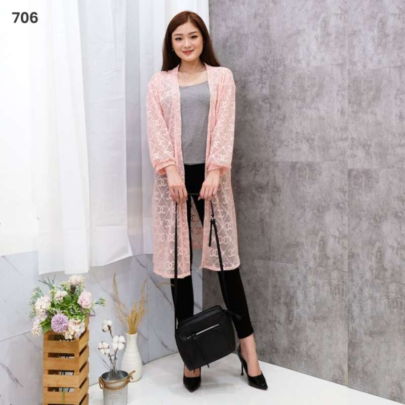 Peach sales lace cardigan