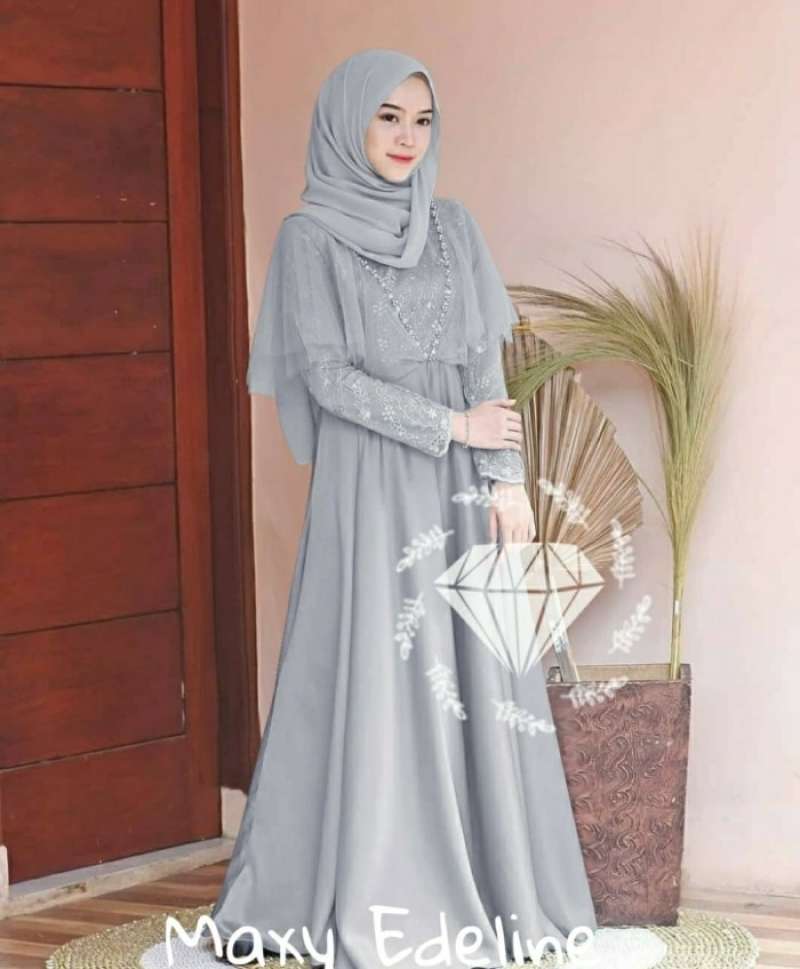 Long dress brokat hijab 2025
