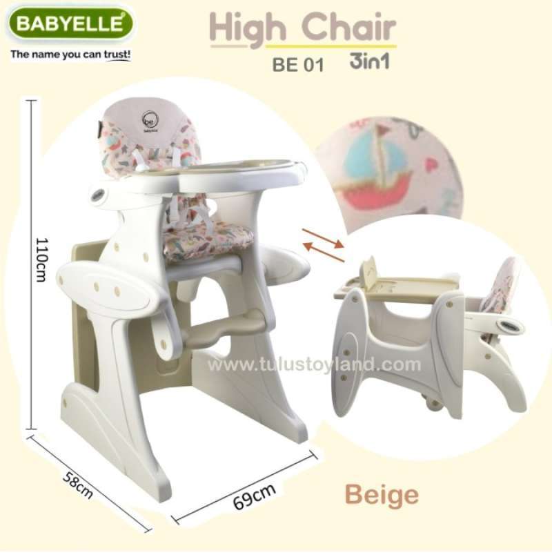 Jual Babyelle 3 in 1 High Chair Baby Elle 3in1 Highchair Kursi