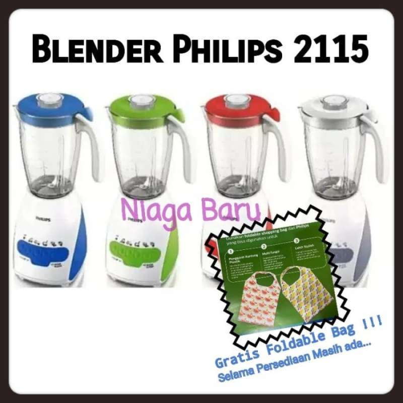 Promo Blender Philips Hr 2115 Biru Plastic Jar Diskon 23 di