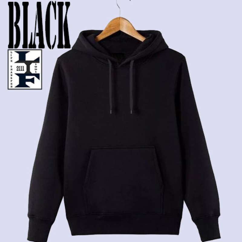 Sweater hoodie hitam sales