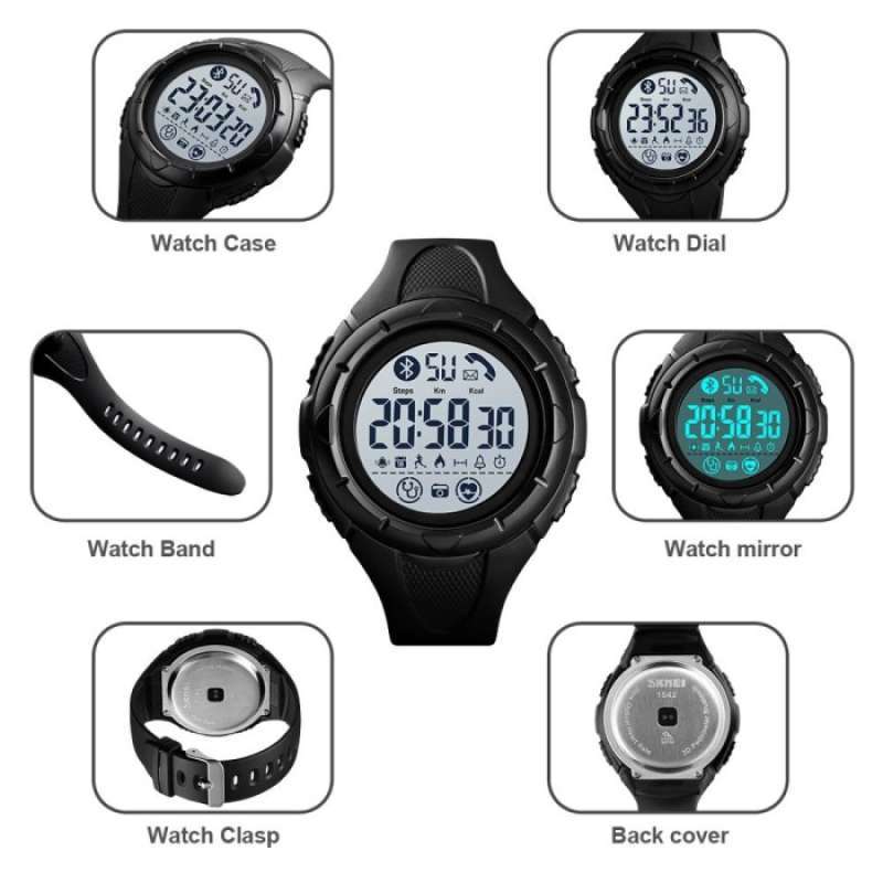 Jual Smart Watch SKMEI 1542 Original Bluetooth Pedometer Hitam