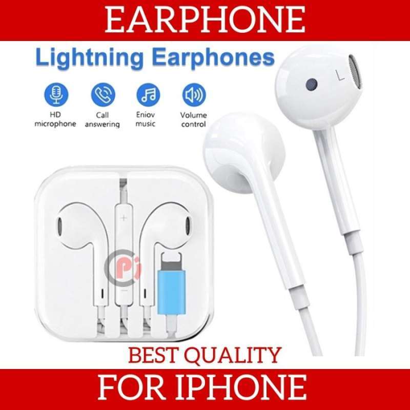 Jual Headset Earphone Lightning Port For iPhone Kabel HiFi Stereo