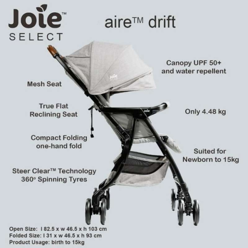 Jual (airedrift) Stroller Joie Airedrift W/rc Grey Flannel (1) Di Seller Baby Smart Cool - Tanah Kali Kedinding, Kota Surabaya | Blibli