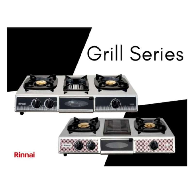 Promo Gratis Ongkir Rinnai Ri 524 A Kompor Gas 3 Tungku Grill Panggangan 2  Tungku 1 Grill Diskon 35% di Seller Angela Shop - Serua, Kota Depok | Blibli