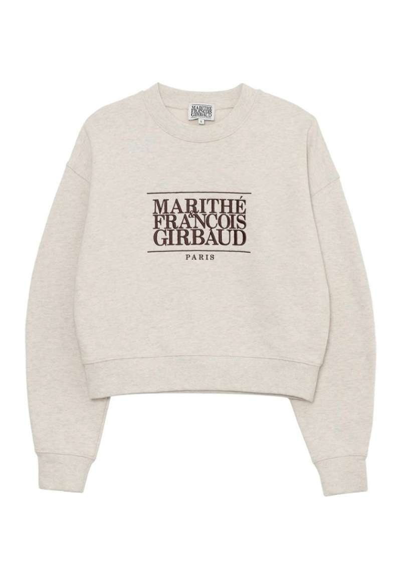 Jual Marithe W Classic Logo Crop Sweatshirt Oatmeal - S Di Seller