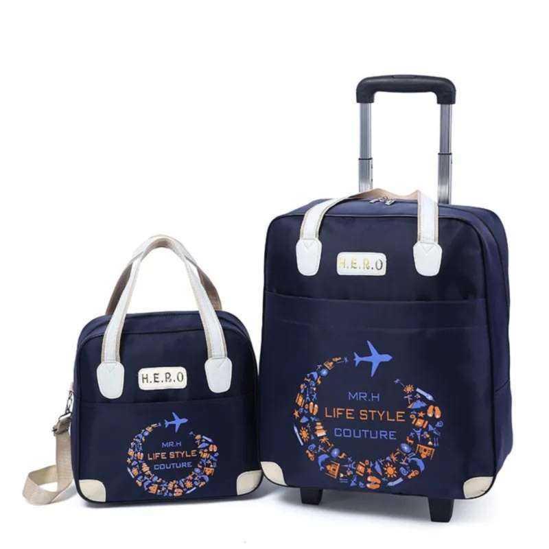 Tas Troli Buah Set Tas Tangan Travel Kabin Set Bagasi Portable  Trolley Travel Bag