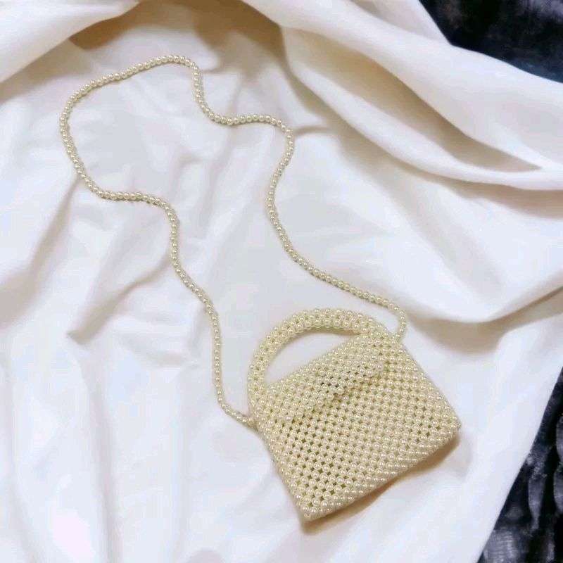 Jual Stacy 2in1 Pearl Beaded Bag Hand Sling Bag Tas Tangan