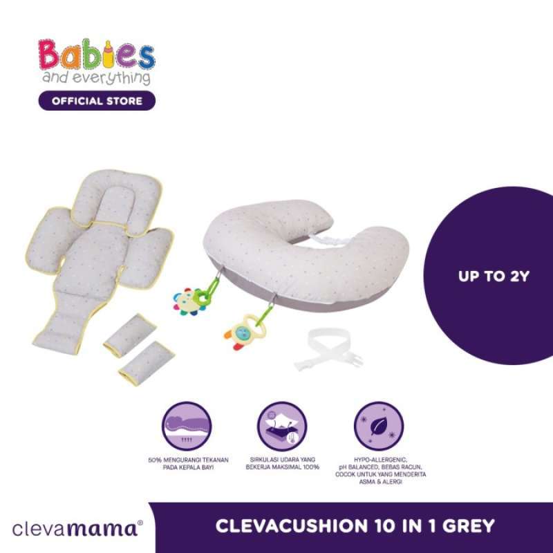 Clevamama 10 in 1 pillow grey discount