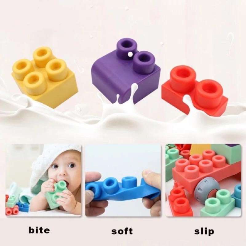 Jual Silicone Soft Block Silicone Soft Building Block 50pcs
