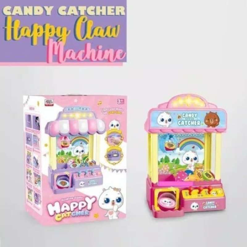 mainan happy candy catcher claw machine mainan mesin capit boneka