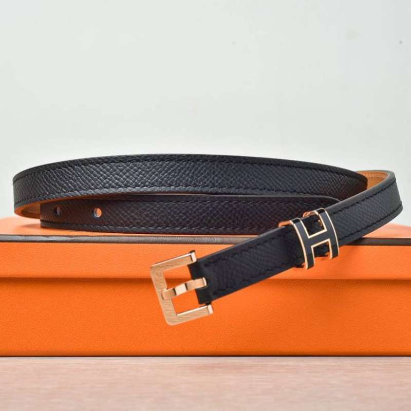 HERMES POP BELT BLACK EPSOM RGHW B