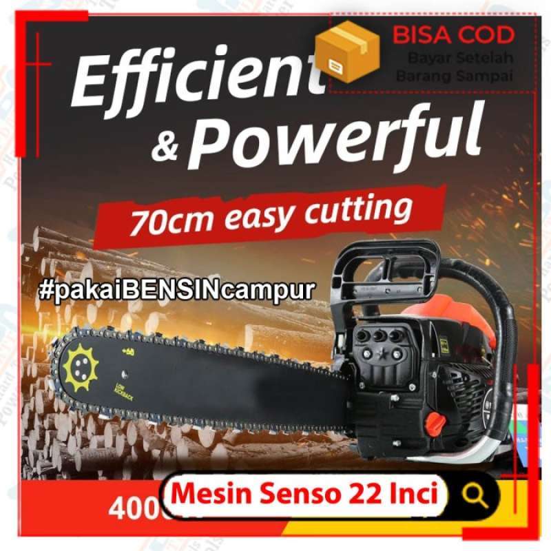 Jual Hujia Tool Mesin Gergaji Pohon Chainsaw Bensin 22 Inci Kayu