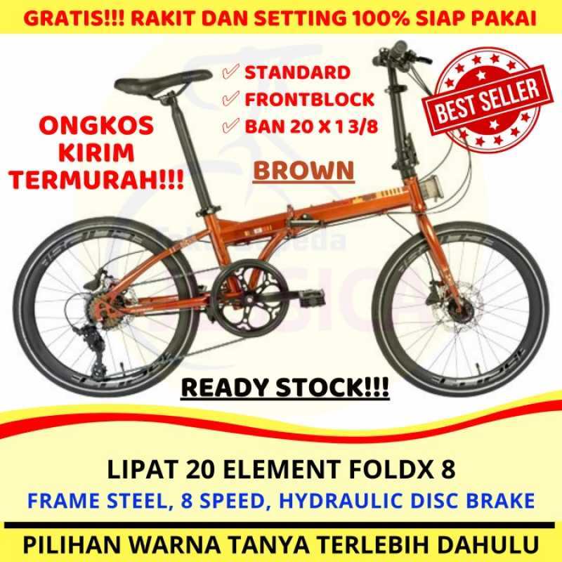 Jual sepeda lipat 20 element foldx 8 speed double disc brake di