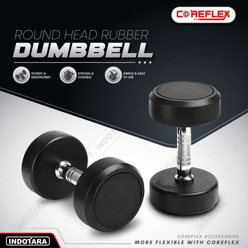 Jual Coreflex Dumbbell 2.5 KG 25 KG Rubber Dumbell Barbell