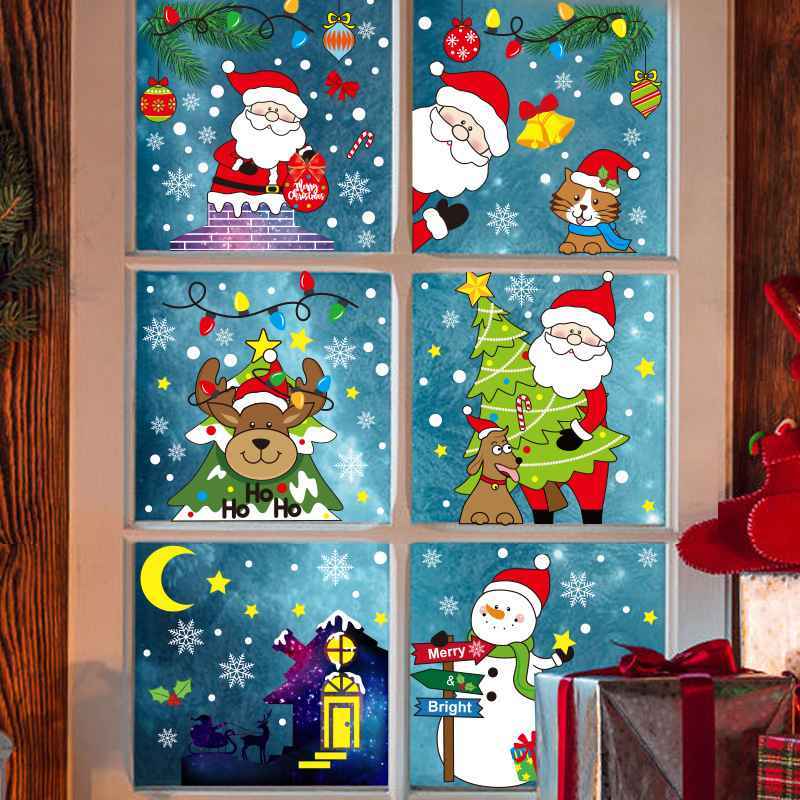 Jual Christmas Decorations Santa Claus Elk Static Sticker Christmas Glass  Window Decoration - Christmas Snowman BQ181 di Seller Deja Zu GmbH -  Dongguan, China