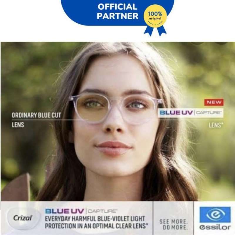 Lensa Essilor Blue UV Capture Crizal Sapphire Airwear Aspheris