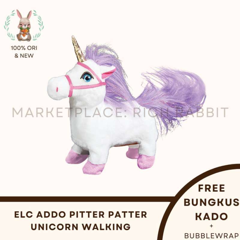 Promo ELC Addo Pitter Patter Unicorn Walking Kids Dolls Mainan