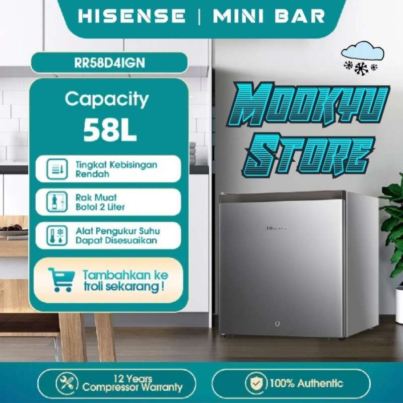 Promo Hisense Kulkas Hotel Minibar Rr58d4ign Lemari Es Portable