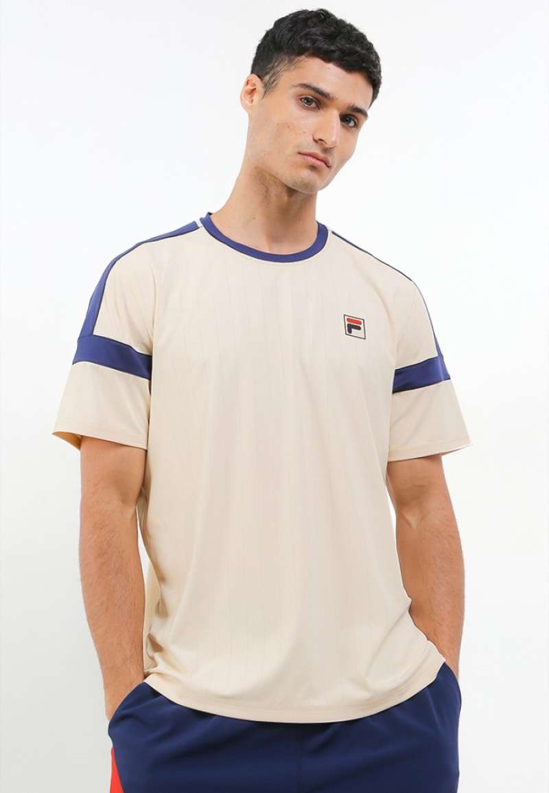 Jual FILA Tennis Performance T Shirt Pria Gustavo Cream M di