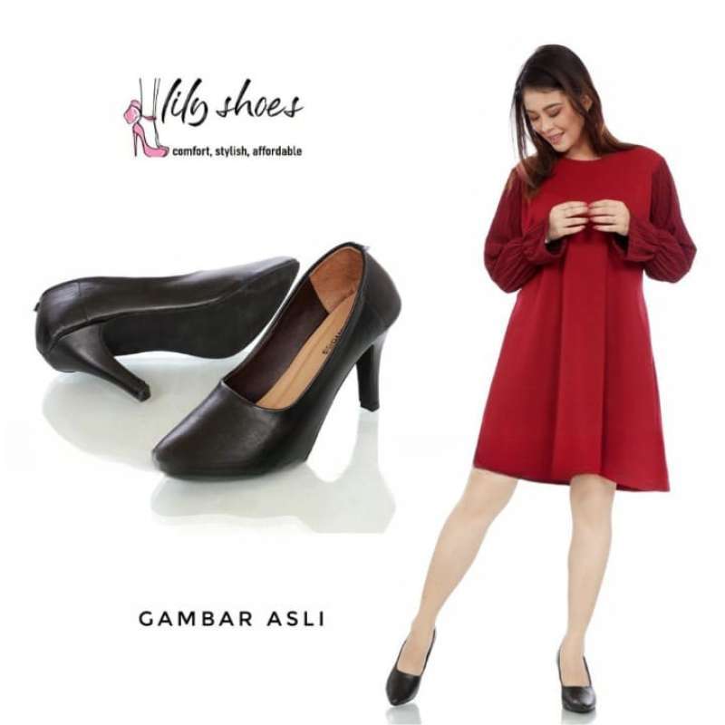 LILY SHOES Ainun Sepatu Kerja Wanita Hak Tinggi High Heels Cantik Real  Pict