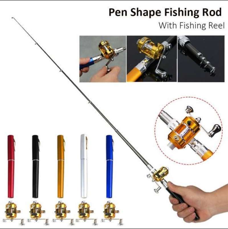 Jual Set Pancingan Lengkap Joran Reel Pulpen Mini Fishing Rod Pen