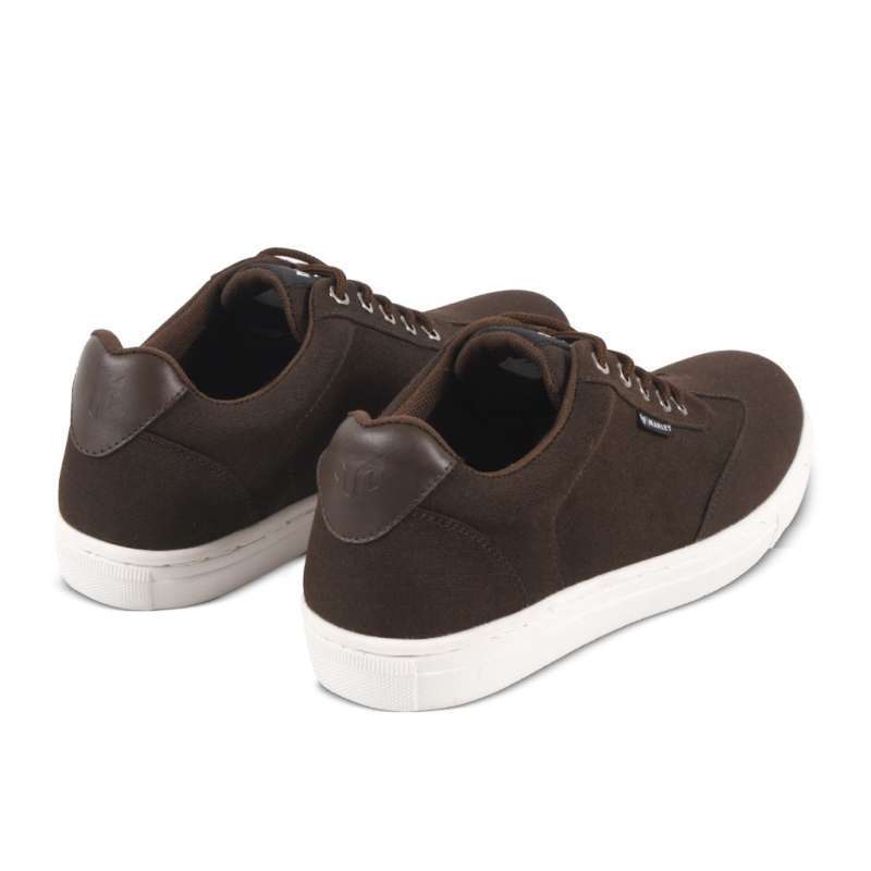 Sepatu Sneakers Pria Kets Casual Azura 09 Coklat Bahan Canvas
