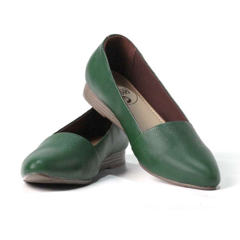 Mivasol Geovani Sepatu Wanita Basic Flats Shoes Kulit Hijau Annabelle