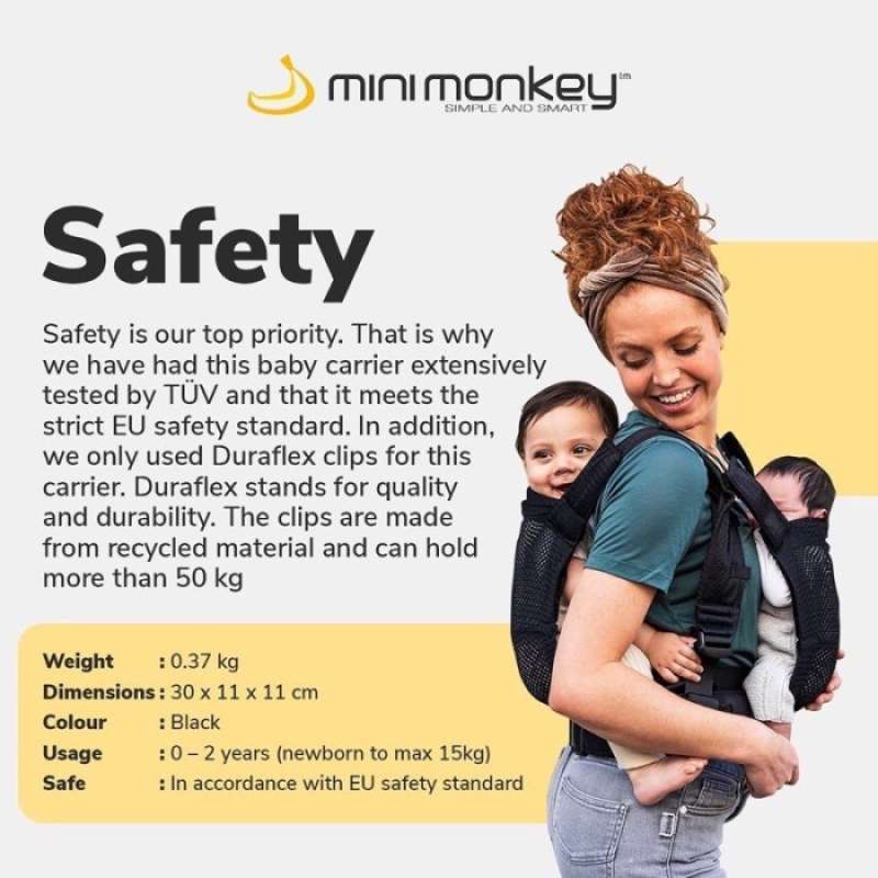 Mini Monkey Baby Carrier Gendongan Anak Bayi Black