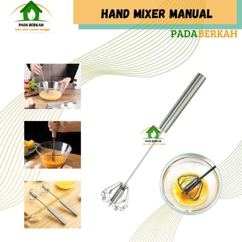 Hand Mixer Egg Beater Whisker Pengocok Manual Telur Adonan