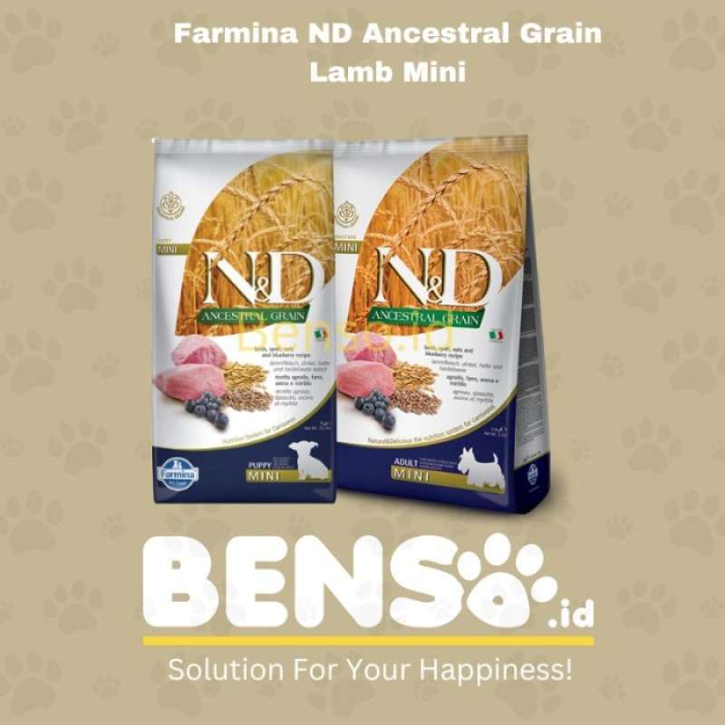 Jual DOGFOOD FARMINA ND LOW GRAIN PUPPY MINI LAMB REPACK 1KG di
