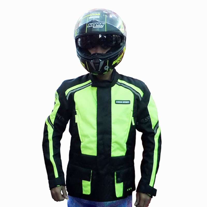 Promo Jaket Motor Cycle Spirit Cordura Visibility Black Yellow