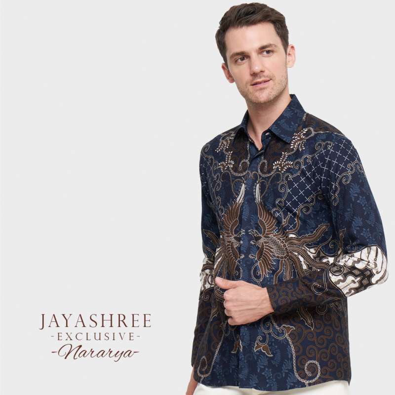 Baju batik lelaki slim fit deals