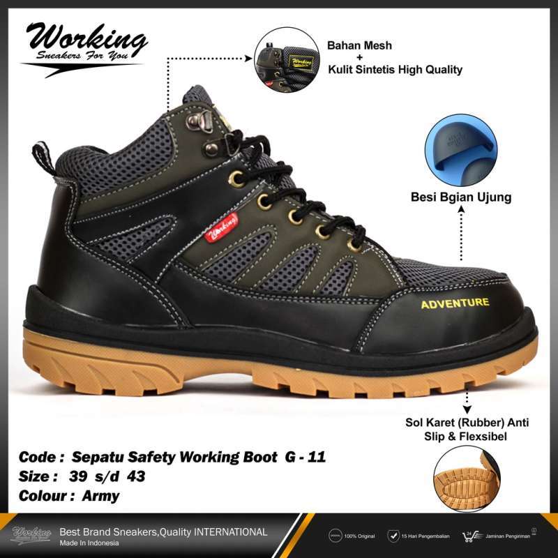 Promo Working Sneakers For You Sepatu Boots Safety Ujung Besi Code